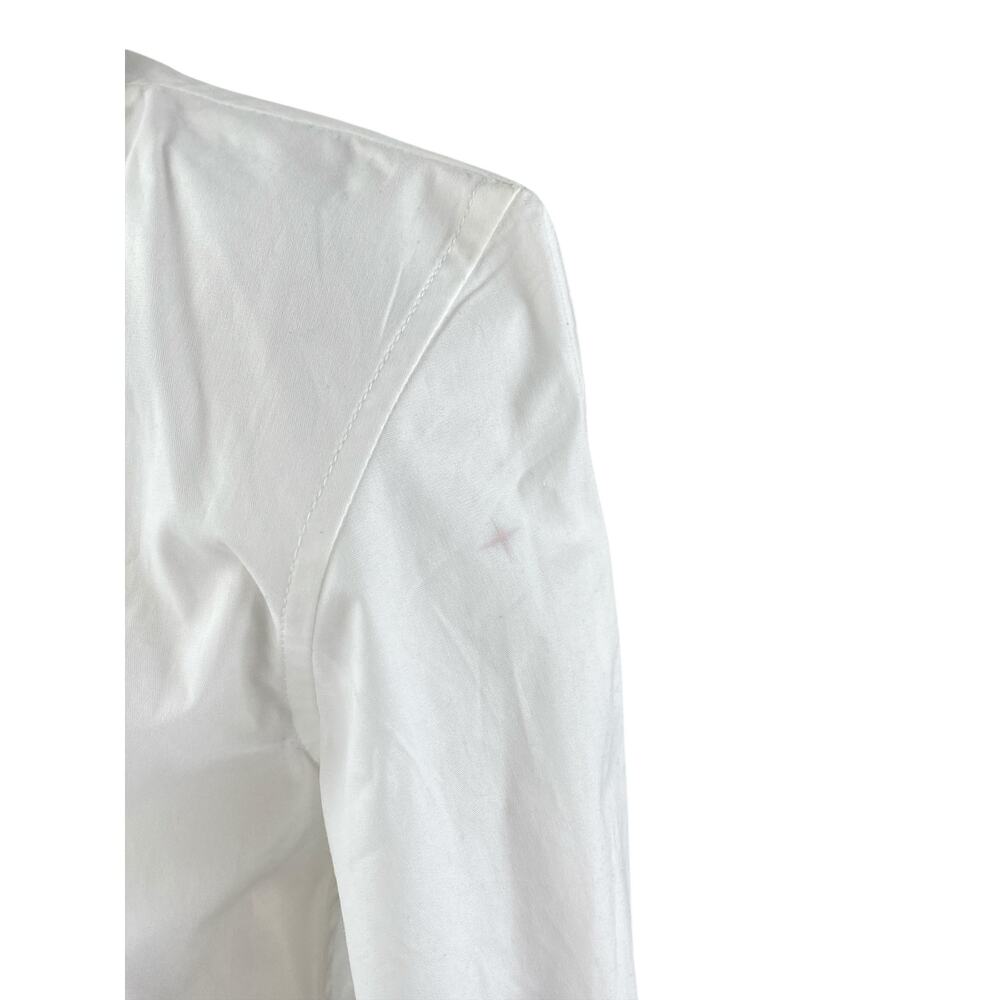 Sarto White Beaded Button Down Heart CutOut Long Sleeve Shirt Blouse Top Size S - Picture 5 of 7